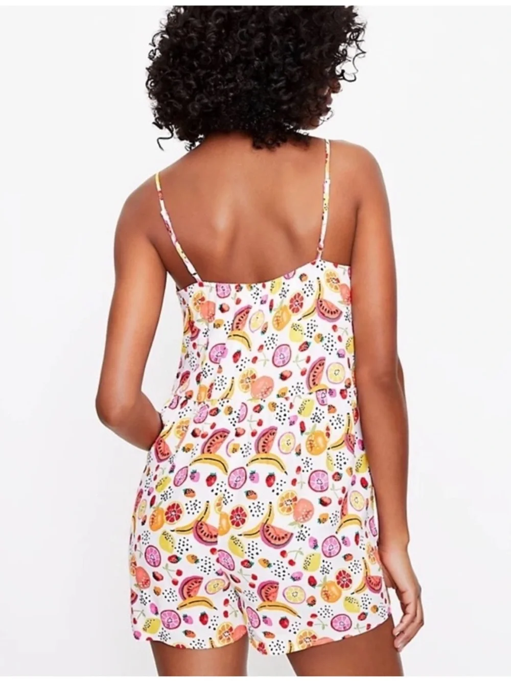 LOFT White Fruit Salad Sleeveless Romper - Picture 2 of 7